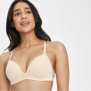 Lively All-Day Deep V No-Wire Bra in Toasted Almond 34DD